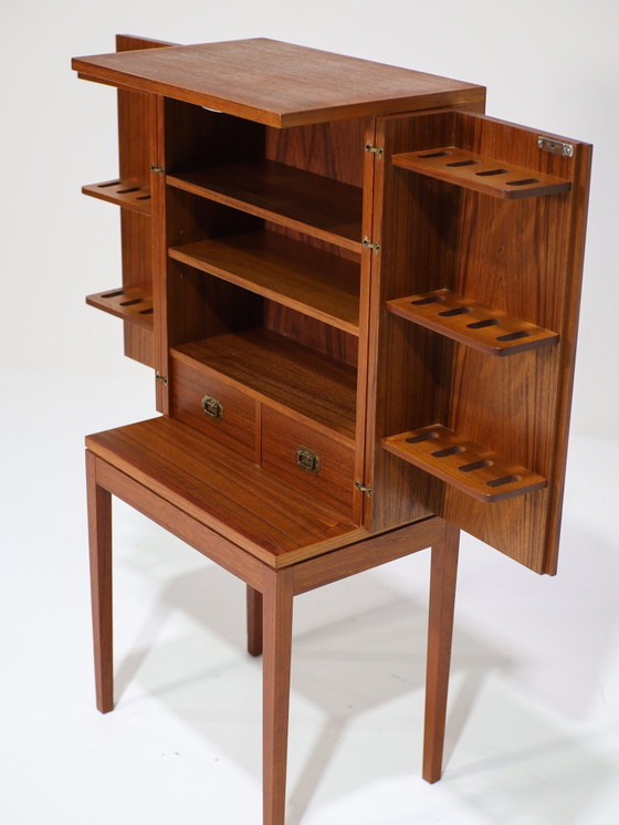 Image 1 of Mobile bar/pipe di Henning Korch in teak, danese, anni '60