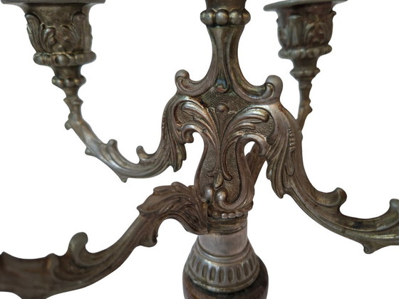 Image 1 of Elegant Vintage 5-Light Candelabra – Signed by AGAD in 1970s Baroque Style