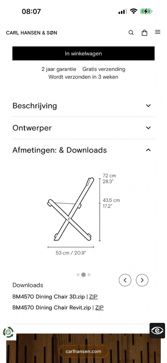 Image 1 of Ensemble de jardin Carl Hansen & Son Deck : 2 chaises + table