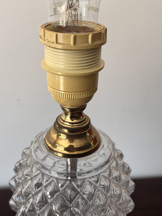 Image 1 of Lampe de table 1960 Ananas en relief Verre poli