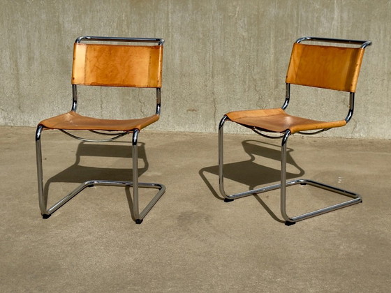 SET di 2 sedie di design vintage THONET | MART STAM | S33 – Sedie da pranzo, Pelle (photo 14 of 15)