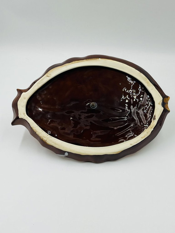 Image 1 of Piatto da pesce vintage in ceramica Vallauris, arancione