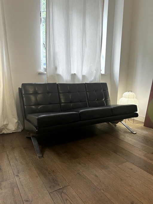 Vintage-Ledersofa im Mid-Century-Modern-Stil