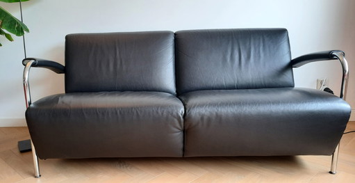 Divano nero Leolux da 2,5 posti