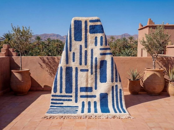 Image 1 of Alfombra de lana pura tejida a mano, de elaboración tradicional, tamaño 150/250 cm.