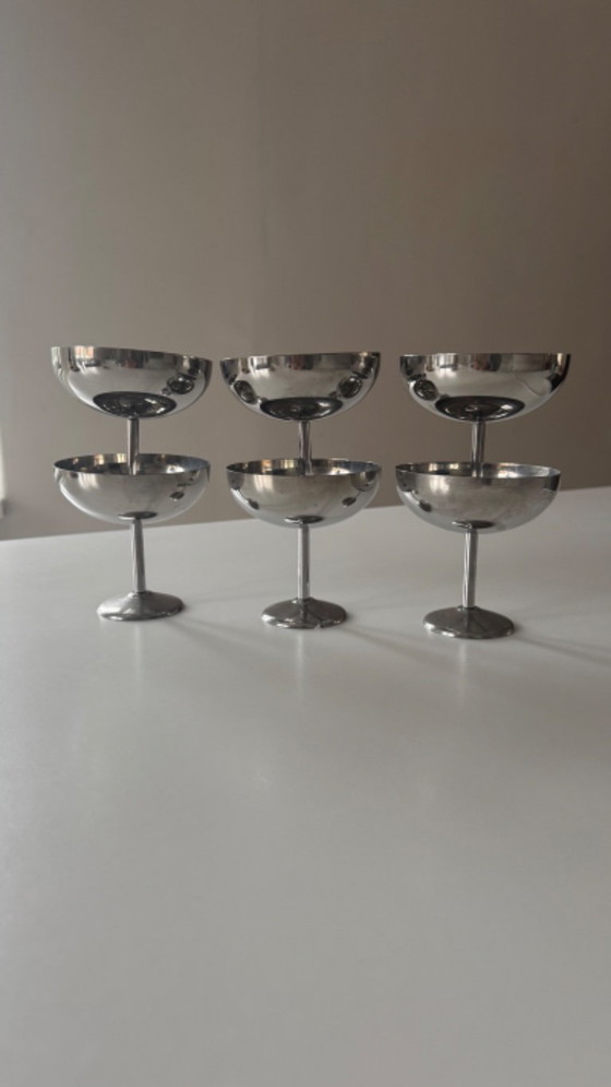 Image 1 of 6x roestvrijstalen coupés