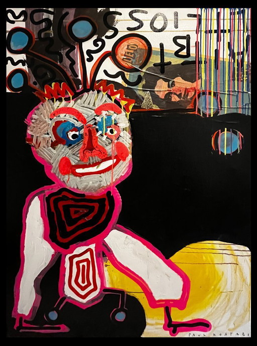 Kostabi, Paul - Heading to Miami - Acrylic, mixed media/canvas - Hand-signed