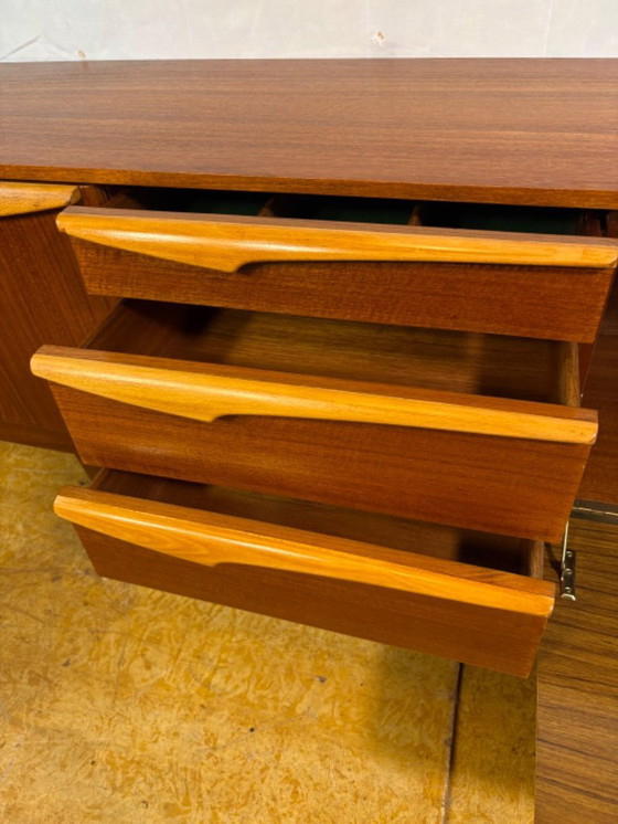 Image 1 of Mid-Century Retro Vintage Teak Sideboard by Stonehill (1960–1970)  A striking and highly functional mid-century teak sideboard b