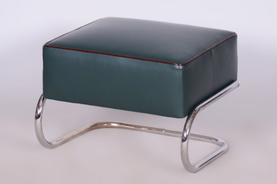 Restored Bauhaus Stool, by Robert Slezák, Chrome, Leather, Czech, 1930s (photo 11 of 20)