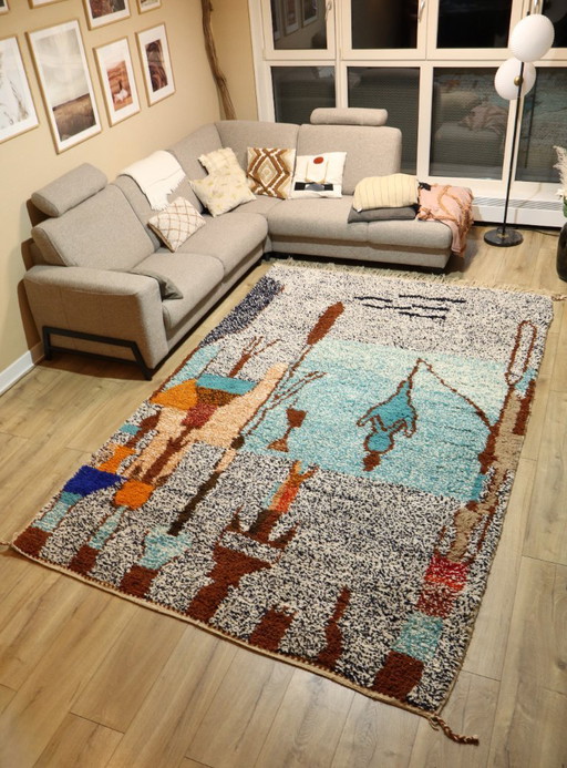 Berber carpet wool rug floor rug new 310 x 210 cm color rug carpet Berber runner large interior unique high pile original