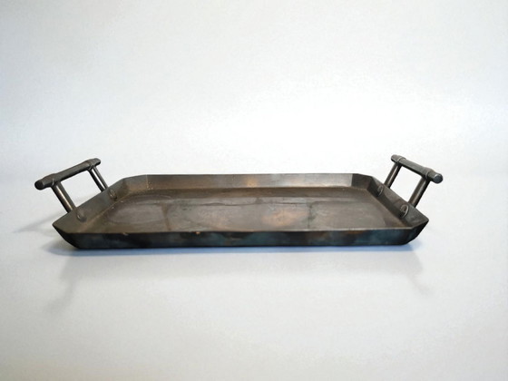 Image 1 of Art Nouveau verzilverd dienblad – Jugendstil Servierttablett 1900 Vintage Decor