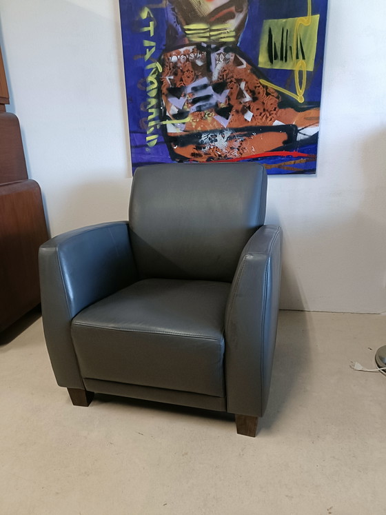 Poltrona in Pelle Grigio Scuro – Poltrone, Leather, Wood (photo 3 of 15)