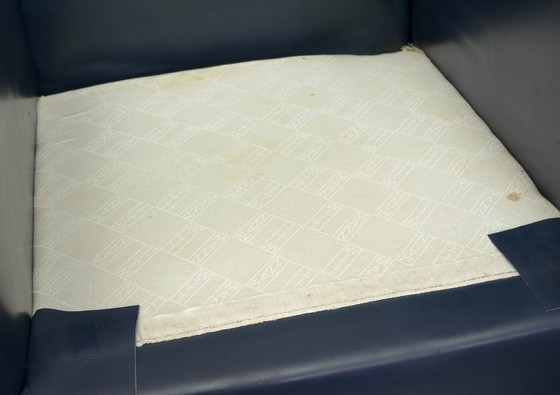 Image 1 of Wittmann Petrol Blue Soft Leather Wing Chair Designed, Model Aura by Paolo Piva. Autriche, années 1980.