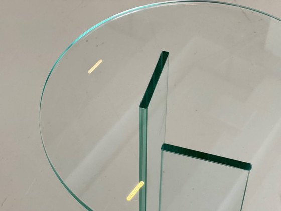 Image 1 of Minimalist glass flower stand/pedestal, 1980s