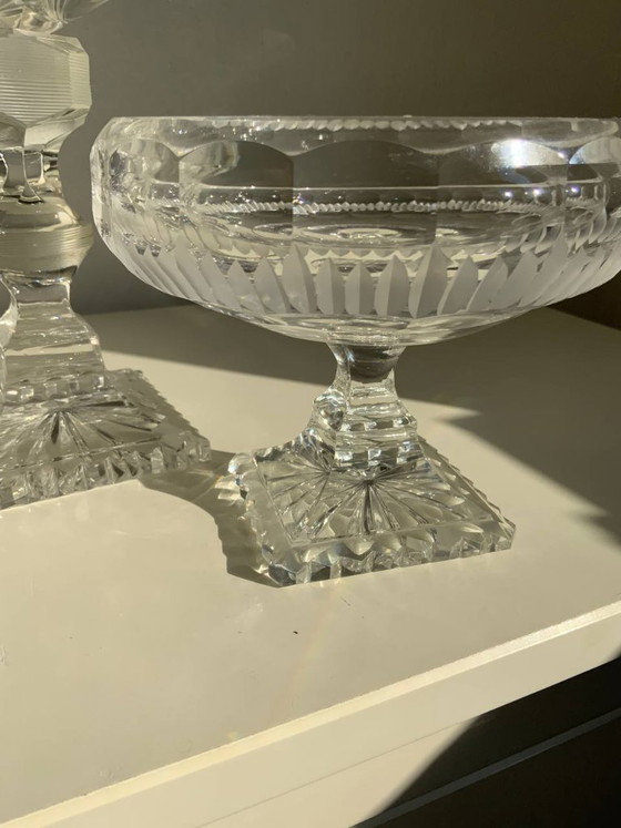 Image 1 of Raro set di 3 oggetti in cristallo di Boemia – Periodo storicista (circa 1880-1890)