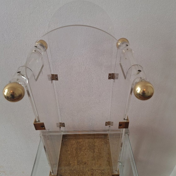 Image 1 of Porte-parapluie Fontana Arte des années 1970 en lucite/acrylique et laiton