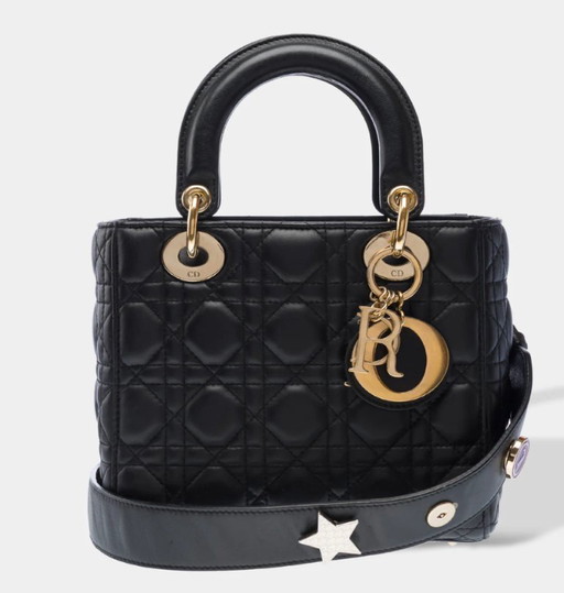 Borsa DIOR Lady Dior in cuoio nero - 103265