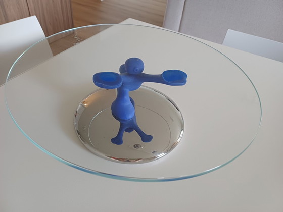 Alessi Cake Stand (design by Mattia Di Rosa), Kitchen accessories, polished steel, Glass, Blue (photo 2 of 7)