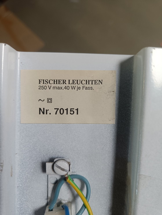 Image 1 of Coppia di lampade da parete in ottone e vetro di Fischer Leuchten, anni '60