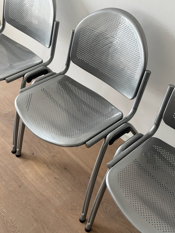 4 x vintage chrome Dining chairs – Metal (photo 4 of 5)
