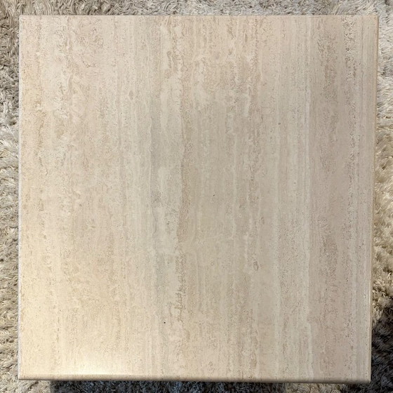 Image 1 of Pair of travertine coffee tables