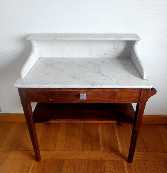 Image 1 of Country house dressing table in wood and marble