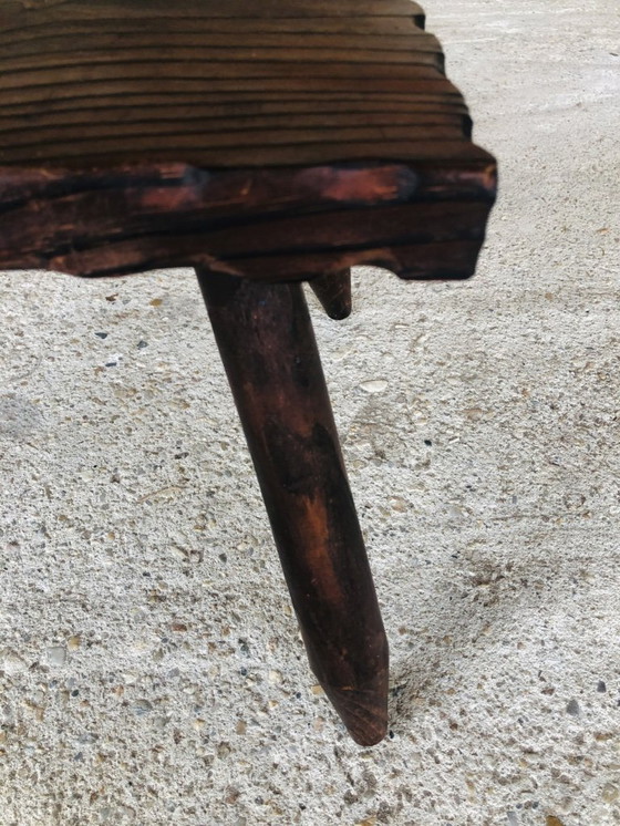 Image 1 of Vintage Farmhouse Side Table on Tapered Legs