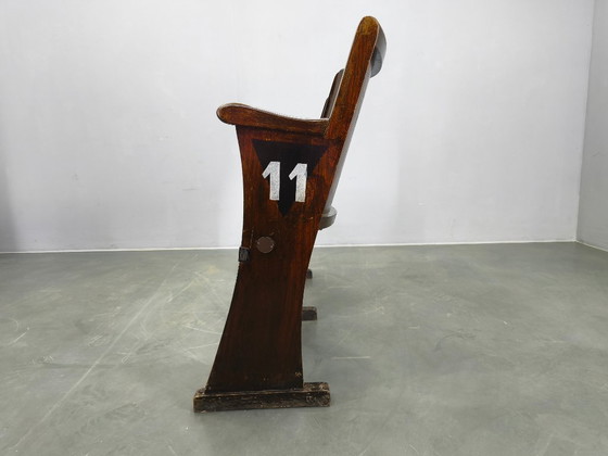 Image 1 of 1940s Thonet Cinema Double Seat, Beech Wood Theater Bench
