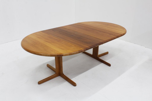 Vintage Danish round extendable dining table solid teak