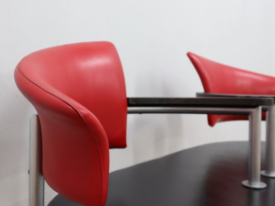 Image 1 of Italienische Bank im postmodernen Design der 1990er Jahre in Schwarz und Rot