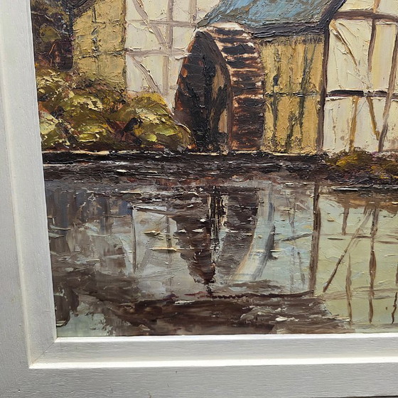 Image 1 of Wassermühle in Fachwerkbauweise im impressionistischen Stil, 1960er/70er Jahre