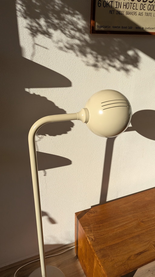 Lampada da terra a forma di occhio, stile Space Age, color crema, anni '60