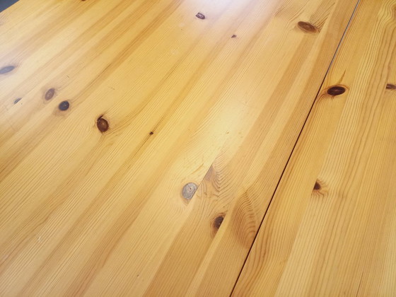 Image 1 of Tavolo da pranzo ottagonale in pino vintage anni '80 con prolunga