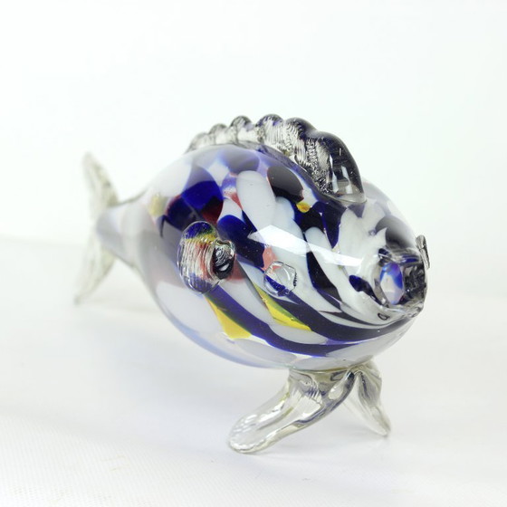 Image 1 of Large Colorful Glass Fish Statue, Czechoslovakia 1960s