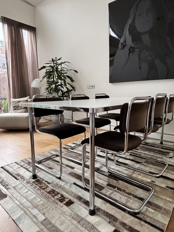 Image 1 of Complete Gispen vintage design '07 table + 6 chairs