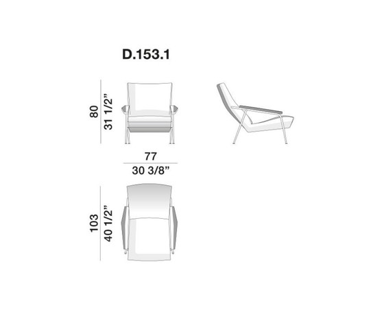 Image 1 of Molteni&C D.153.1 Leather Armchair by Gio Ponti