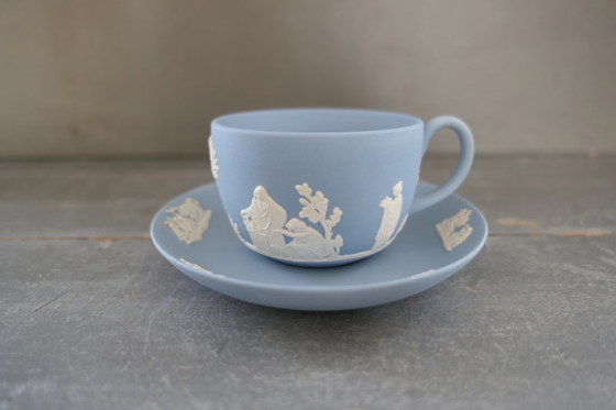 Image 1 of Vintage Wedgwood Jasperware cup and saucer