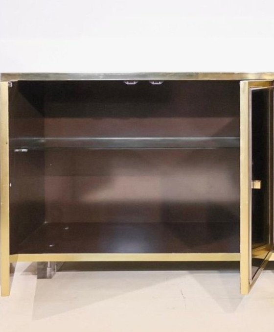 Rare 1970s Michel Pigneres Sideboard / Credenza – L'Angolo Metallarte Roma, Brass (photo 7 of 9)