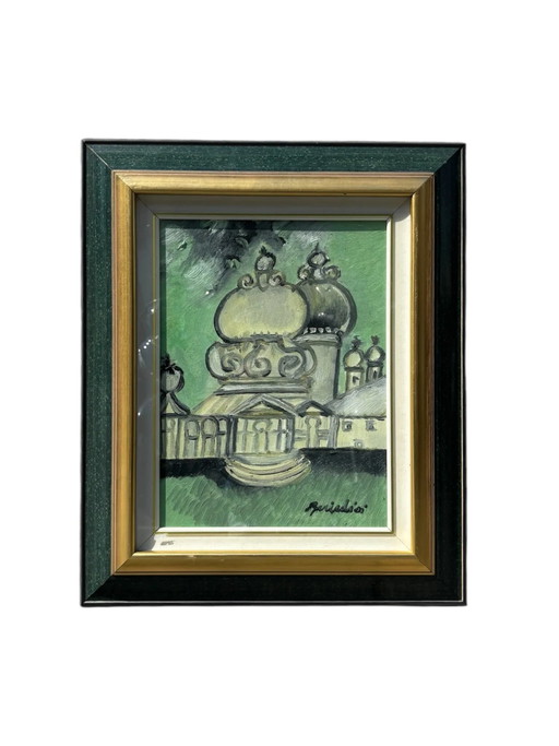 Oil on Canvas Painting of Venice by Remo Brindisi, 1970s – schilderijen tekeningen