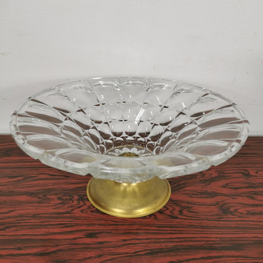 Vintage Hollywood Regency Crystal Bowl, Fruit Bowl