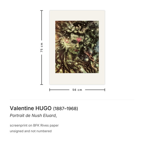 Valentine Hugo Screenprint Portrait De Nush Eluard – Lithographs & prints, Paper (photo 3 of 5)