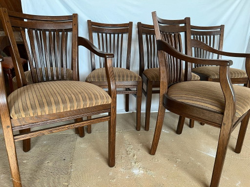 6 Bannink Art Nouveau Oak Dining Chairs