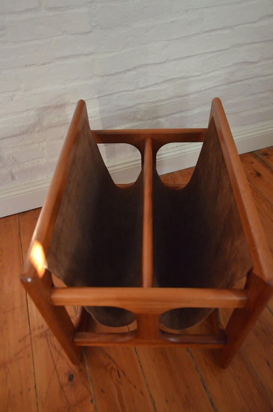 Image 1 of Teak newspaper rack/magazine holder, 1960s Danish Modern