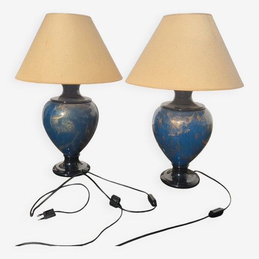 Paire de lampes en porcelaine de 1970