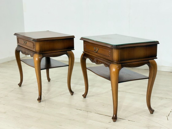 Image 1 of Chippendale nachtkastje / vintage bijzettafel / nachtkastje uit het midden van de vorige eeuw / jaren 60