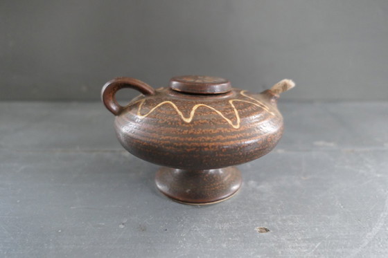 Image 1 of Vintage ceramic oil lamp with lid