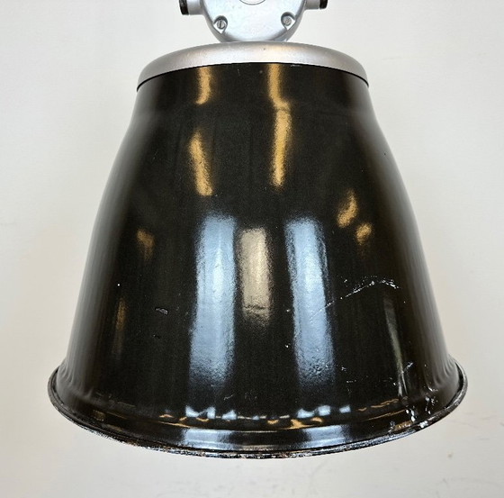 Image 1 of Industrial Black Enamel Factory Pendant Lamp, 1960s