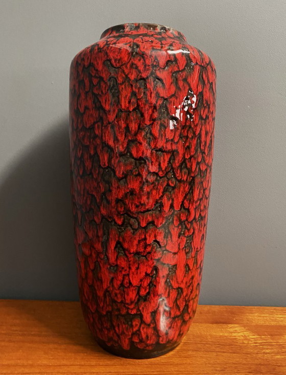 Image 1 of Red and Black large vase by Scheurich model 517-45 west Germany