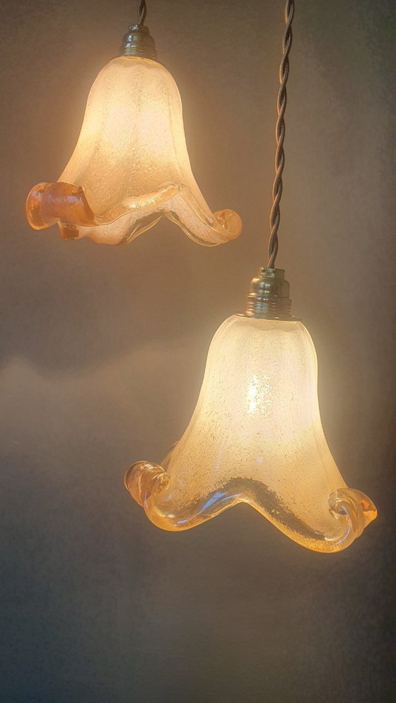 Image 1 of Set of 2 Vintage Murano pendant lamps - Mid century - Italy