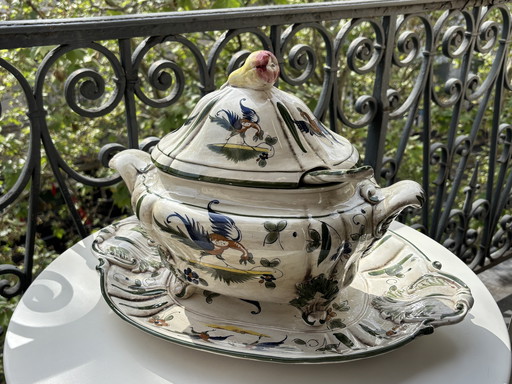 Soupière Capodimonte Faïance estilo Renacimiento 
